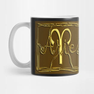 Aries a zodiac sign in 3D gold look Mug